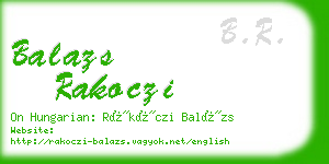 balazs rakoczi business card